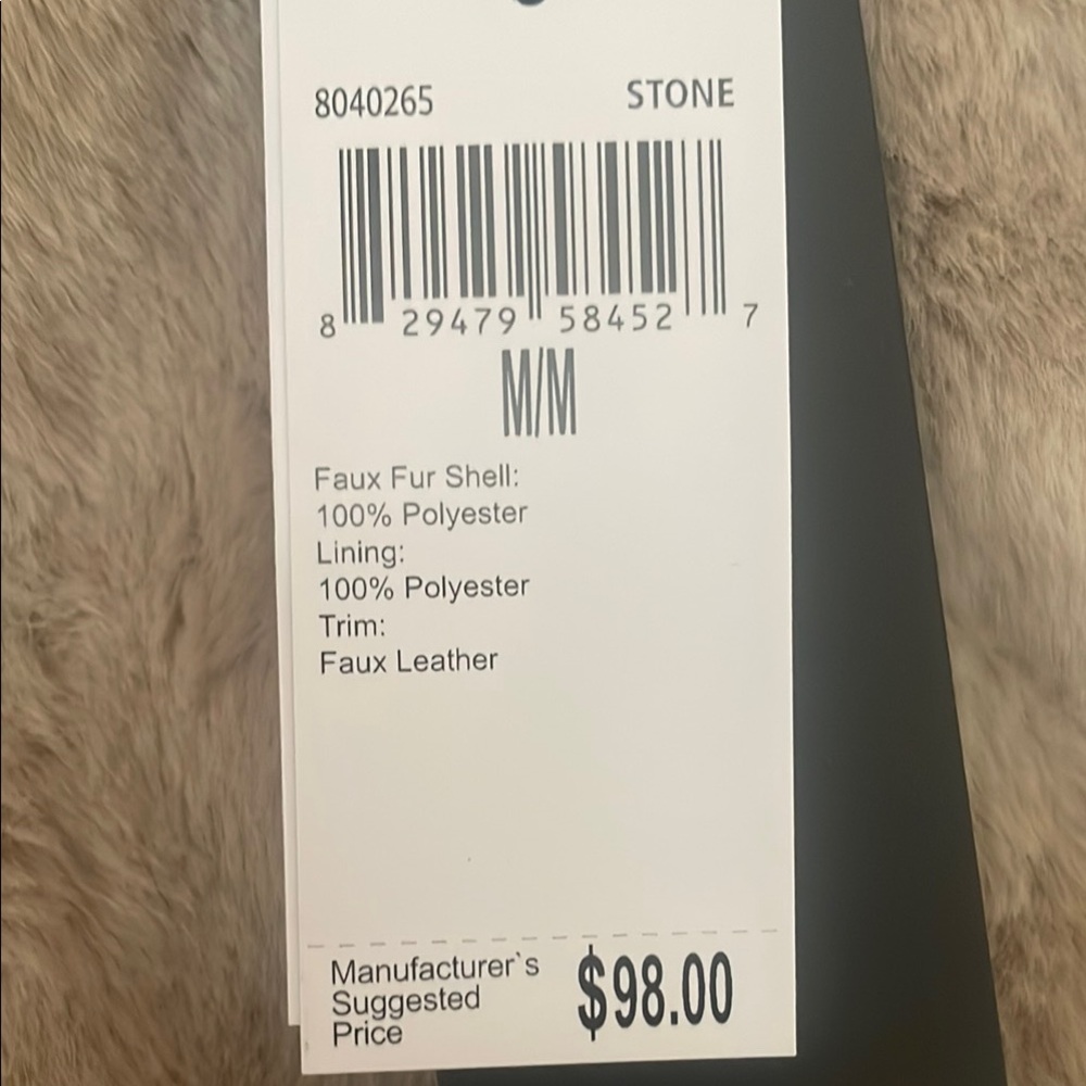 Stone Faux Fur Jacket